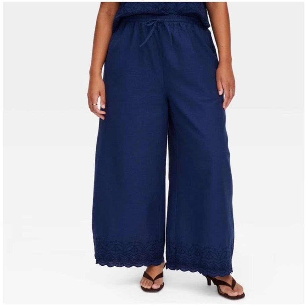 Roller Rabbit x Target Navy Blue Scalloped Hem Drawstring Pant Size M